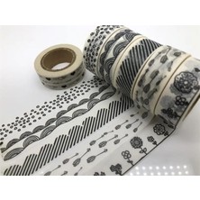 Bifeng Shop NO.2135 Stili S Beden Japon Jiataihe Washi Bant Siyah Dekoratif Çizgili, Bant Karalama Defteri Kağıt Maskeleme Etiket Seti Fotoğraf Albümü Washi Bant Seti (Yurt Dışından)