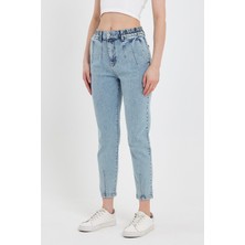 Vena Kadın Norah Ice Blue Beli Lastikli Jean Pantolon