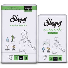 Sleepy Ekonomik İkili Paket (Natural Ultra Hassas Hijyenik Ped Gece 18'li + Günlük Ped Normal 32'li)