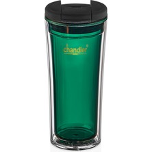 Chandler Home Mug Zümrüt 350 Ml Çift Cidarlı, Soğuk İçecek Ve Kahve Bardağı (BPA içermez)