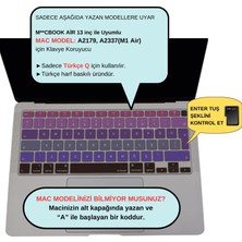 McStorey Macbook Air M1 Klavye Kılıfı Türkçe Q Baskı A2179 A2337 ile Uyumlu Ombre