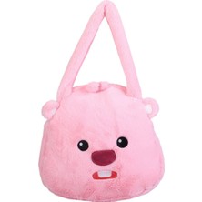 Giles Jack Yeni Sonbahar ve Kış Sevimli Peluş Crossbody Çanta Pembe Taze Tatlı Sevimli Karikatür Büyük Kapasiteli Taşınabilir Omuz Çantası (Yurt Dışından)