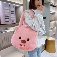 Giles Jack Yeni Sonbahar ve Kış Sevimli Peluş Crossbody Çanta Pembe Taze Tatlı Sevimli Karikatür Büyük Kapasiteli Taşınabilir Omuz Çantası (Yurt Dışından)