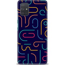 gmotp Samsung Galaxy A71 Kılıf Hd Baskılı - Renkli Çubuklar