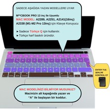 McStorey Macbook Pro Klavye Kılıfı 13inç M1-M2 Türkçe Q Baskı A2338 2289 2251 A2141 ile Uyumlu Ombre