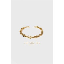 Jewel Kristal Model Gold Altın Kaplama Bileklik