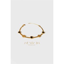 Jewel Pul Detaylı Italyan Zincir Gold Altın Kaplama Bileklik