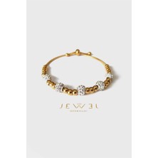 Jewel Asansörlü Işıltı Model Gold Altın Kaplama Bileklik