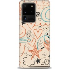 gmotp Samsung Galaxy S20 Ultra Kılıf Hd Baskılı - Notalar Turuncu