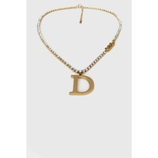 Jewel D Model Su Yolu Gold Altın Kaplama Kolye