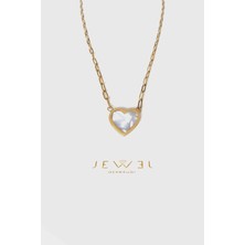 Jewel Ince Zincir Sedef Kalp Model Gold Altın Kaplama Kolye
