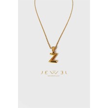 Jewel Z Harfi Büyük Gold Altın Kaplama Kolye