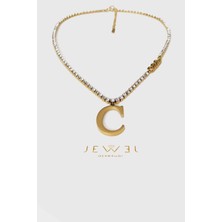 Jewel C Model Su Yolu Gold Altın Kaplama Kolye