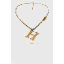 Jewel H Model Su Yolu Gold Altın Kaplama Kolye