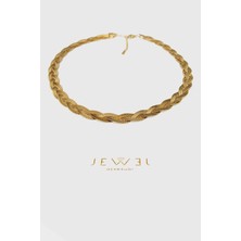 Jewel Italyan Örgü Model Gold Altın Kaplama Kolye