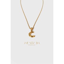 Jewel C Harfi Büyük Gold Altın Kaplama Kolye