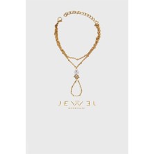 Jewel Çift Kuğu Detaylı Gold Altın Kaplama Kolye