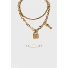 Jewel Kalbimin Anahtarı Gold Altın Kaplama Kolye