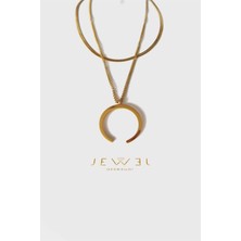Jewel Açık Uç Model Gold Altın Kaplama Kolye