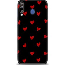 gmotp Samsung Galaxy M30 Kılıf Hd Baskılı - Kırmızı Kalpler