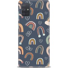 gmotp Samsung Galaxy A71 Kılıf Hd Baskılı - Gökyüzü Kalp