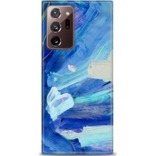 gmotp Samsung Galaxy Note 20 Kılıf Hd Baskılı - Mavi Beyaz