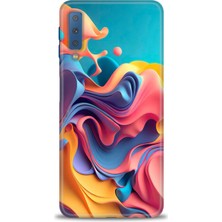 gmotp Samsung Galaxy A7 2018 Kılıf Hd Baskılı - Renkli Su