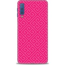 gmotp Samsung Galaxy A7 2018 Kılıf Hd Baskılı - Pembe Mozaik
