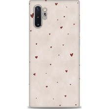 gmotp Samsung Galaxy Note 10 Plus Kılıf Hd Baskılı - Kahve Kalpler