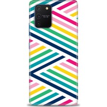 gmotp Samsung Galaxy A91 / S10 Lite Kılıf Hd Baskılı - Renkli Çubuklar