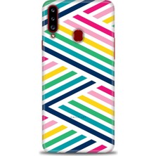 gmotp Samsung Galaxy A20S Kılıf Hd Baskılı - Renkli Çubuklar