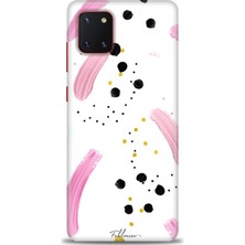 gmotp Samsung Galaxy A81 / Note 10 Lite Kılıf Hd Baskılı - Pembe ve Benekler