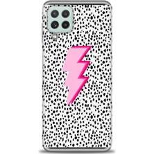 gmotp Samsung Galaxy M32 Kılıf Hd Baskılı - Pembe Şimşek