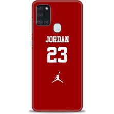 gmotp Samsung Galaxy A21S Kılıf Hd Baskılı - Jordan Kırmızı