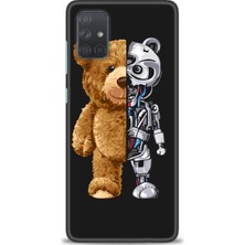 gmotp Samsung Galaxy A51 Kılıf Hd Baskılı - Ayı ve Iskeleti