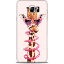 gmotp Samsung Galaxy Note 5 Kılıf Hd Baskılı - Pipetli Zürafa