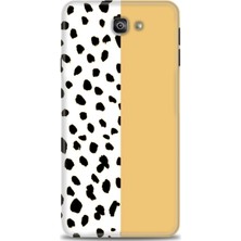 gmotp Samsung Galaxy J7 Prime Kılıf Hd Baskılı - Sarı ve Puantiye