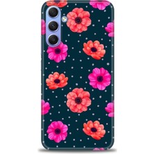 gmotp Samsung Galaxy A35 Kılıf Hd Baskılı - Puantiye ve Çiçekler