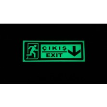 Çizgi Yangın Söndürme 30X10 cm Fosforlu Yangın Uyarı (Acil Çıkış-Emergency Exit) Levhası (Sol Yön)