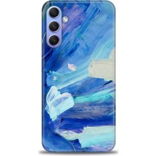 gmotp Samsung Galaxy A34 Kılıf Hd Baskılı - Mavi Beyaz