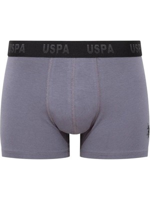 U.S. Polo Assn. 80505 Erkek Pamuklu 3'lü Boxer-Siyah&antrasit&baskılı