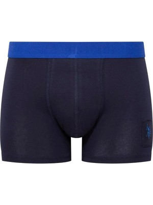 U.S. Polo Assn. 80504 Erkek Pamuklu 3'lü Boxer-Saks-lacivert-baskılı