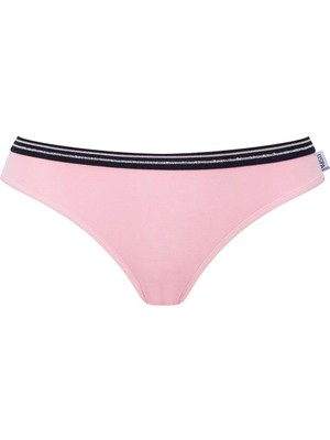 U.s Polo Assn. 66422 Kadın Pamuklu 3'lü Slip Külot-Pembe&Gri&Lacivert