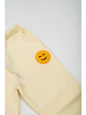 For You Kids Sarı Emoji Nakışlı Sarı Alt Üst Takım