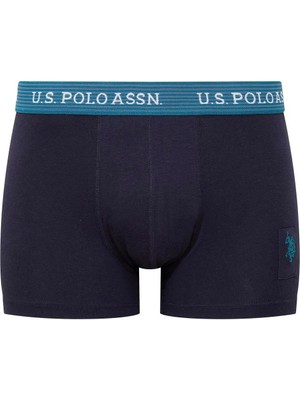 U.S. Polo Assn. 80515 Erkek Pamuklu 3'lü Boxer-Lacivert-baskılı-yeşil