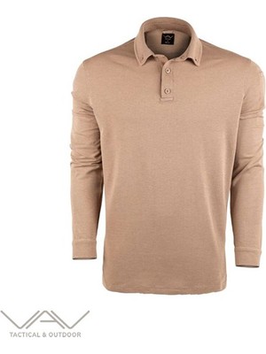VAV Wear Outdoor Günlük Polo Yaka Lakost Erkek Uzun Kollu Sweatshirt Pamuklu Yazlık TLAC04