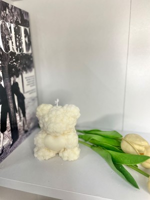 Mhyssa Natural Rose Teddybear Dekoratif Kokulu Mum (Büyük)