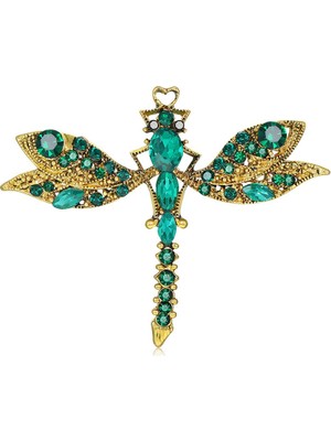 Decisive Kadın Moda Kristal Broş, Dragonfly Broş Pin Vintage Broş Rhinestone Broş Kadınlar Için Parti Düğün Hediyesi Yeşil (Yurt Dışından)