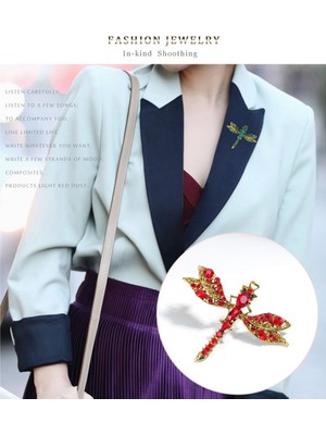 Decisive Kadın Moda Kristal Broş, Dragonfly Broş Pin Vintage Broş Rhinestone Broş Kadınlar Için Parti Düğün Hediyesi Yeşil (Yurt Dışından)