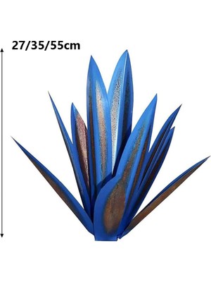 Decisive Rustik Heykel Metal Agave Bitki Ev Dekor Rustik El Boyalı Metal Agave Bahçe Süsleri Açık, 27 cm (Yurt Dışından)